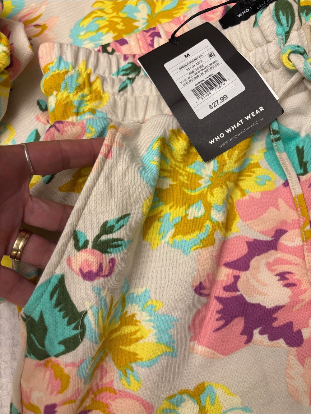 NEW Set! Who What Wear Garden Floral Sweatshirt L Elastic Waist Shorts M Lounge - Picture 11 of 15